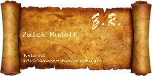 Zwick Rudolf névjegykártya